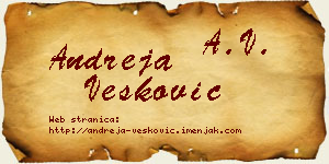 Andreja Vesković vizit kartica